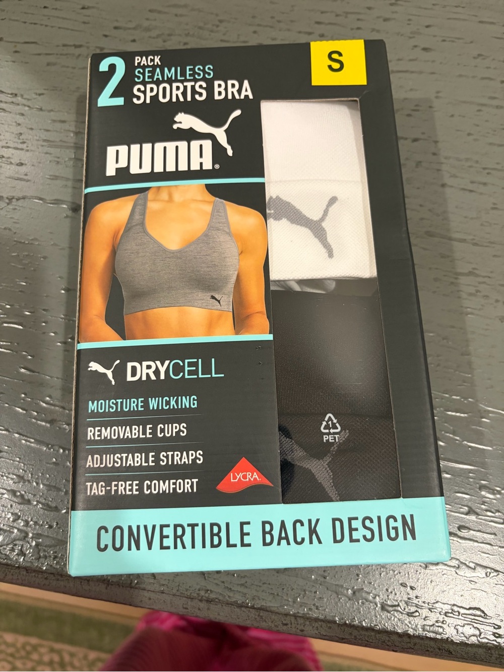 Puma 2-Pack Seamless Sports Bras - Gray & White